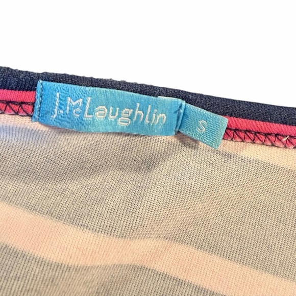 J. McLaughlin ‘Lynn’ Henley Dress in Navy Blue & Pink Stripe with Button Bust S - Picture 3 of 14